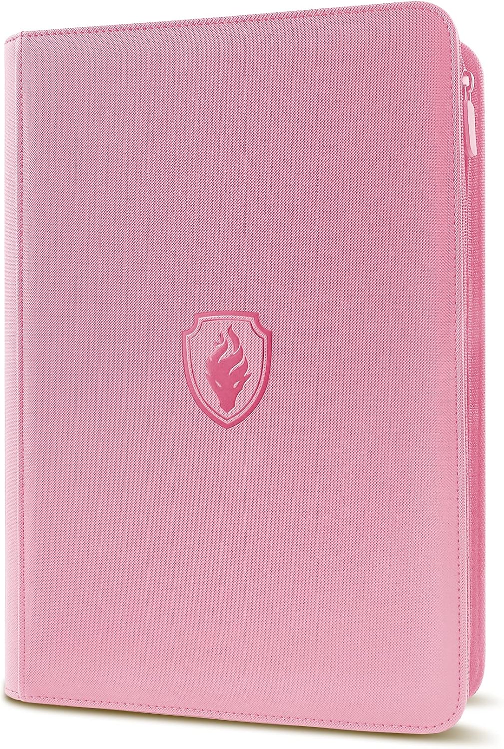 Premium Zip Card Binder, Fabmaker 9 Pocket Trading Card Binder, 360 Zipper Card Collection Album Folder, Side-Loading Card Holder for MTG, TCG, Sports Cards, Pink