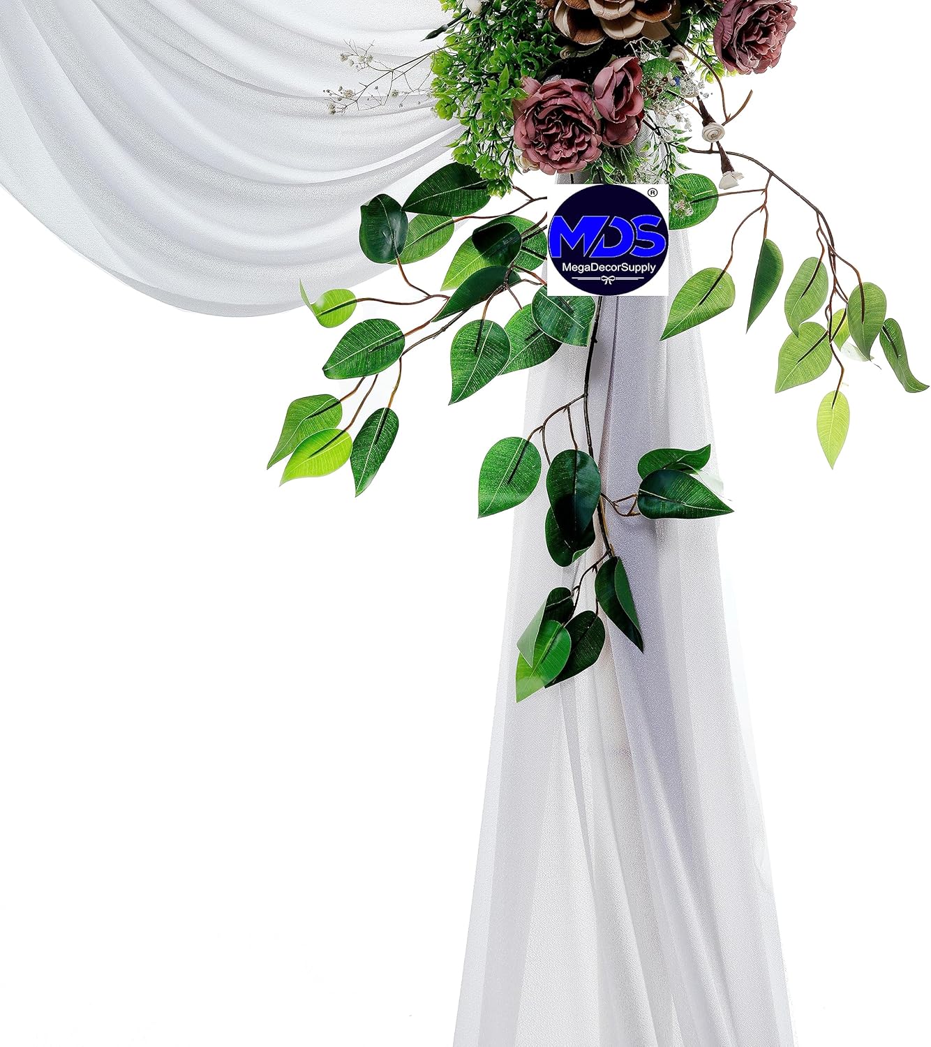 MDS Halloween Chiffon Draping Fabric - 1 Panel, 30" Wide x 50ft Long - Sheer Spooky Arbor & Canopy Drapery for Haunted House Backdrops, Party Ceilings, DIY Costumes & Themed Events - Cool Gray