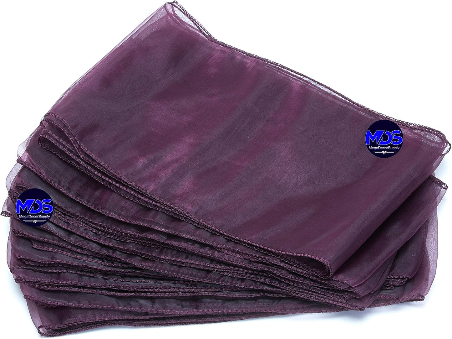 MDS Pack of 75 PCS Organza Chair Sashes Wider Dining Chair Bows Ribbon Tie Back for Wedding Party Birthday Bridal Shower Reception Event Banquet Home Chair Cover Decoration - Plum