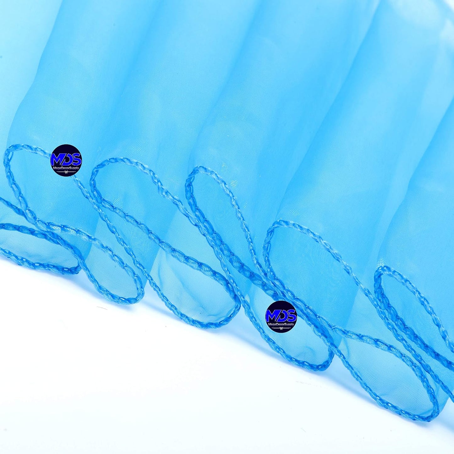 MDS Pack of 75 PCS Organza Chair Sashes Wider Dining Chair Bows Ribbon Tie Back for Wedding Party Birthday Bridal Shower Reception Event Banquet Home Chair Cover Decoration - Blue