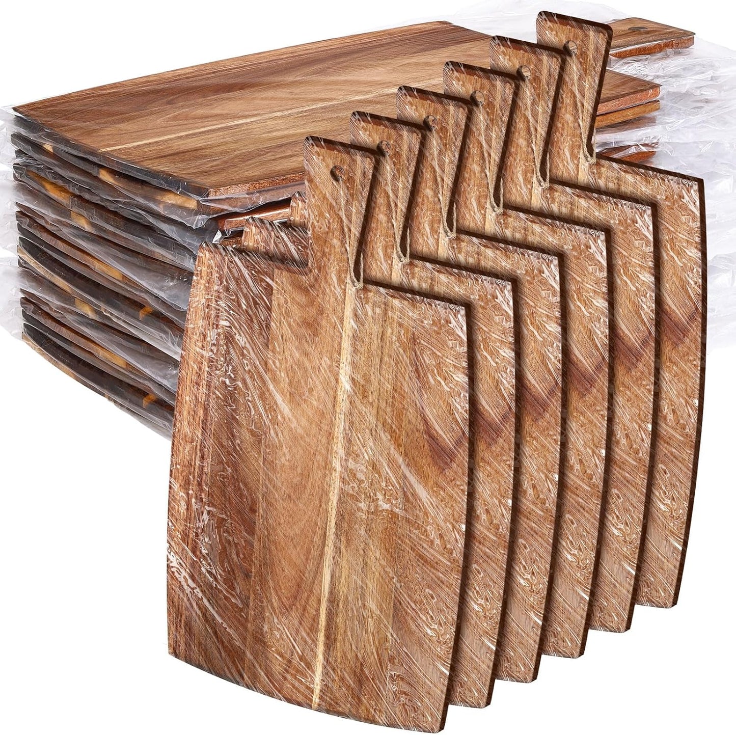 Irenare 18 Pcs Plain Cutting Board Set with Handles Laser Engraving Wooden Charcuterie Kitchen Serving Chopping Board Bulk for DIY Housewarming Mother's Day Gifts(Acacia,17 x 10 Inch)