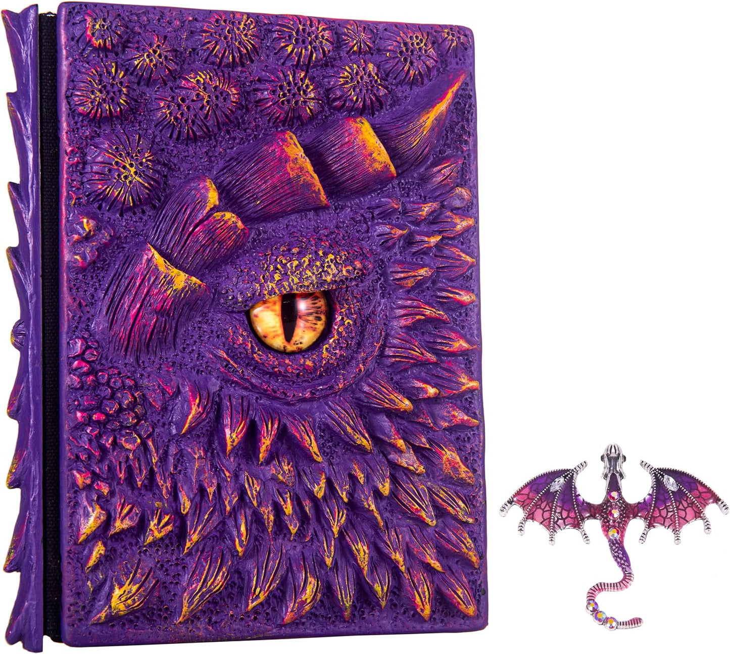 3D Dragon Eye Embossed Journal,Resin Engraving Notebook,Dnd notebook for Dragon Lovers ，Blank Paper,Hardcover Travel Notepad for Writing,Sketchbook,Collection,Gift,Decoration A4 and A5 Size (A5-Purple