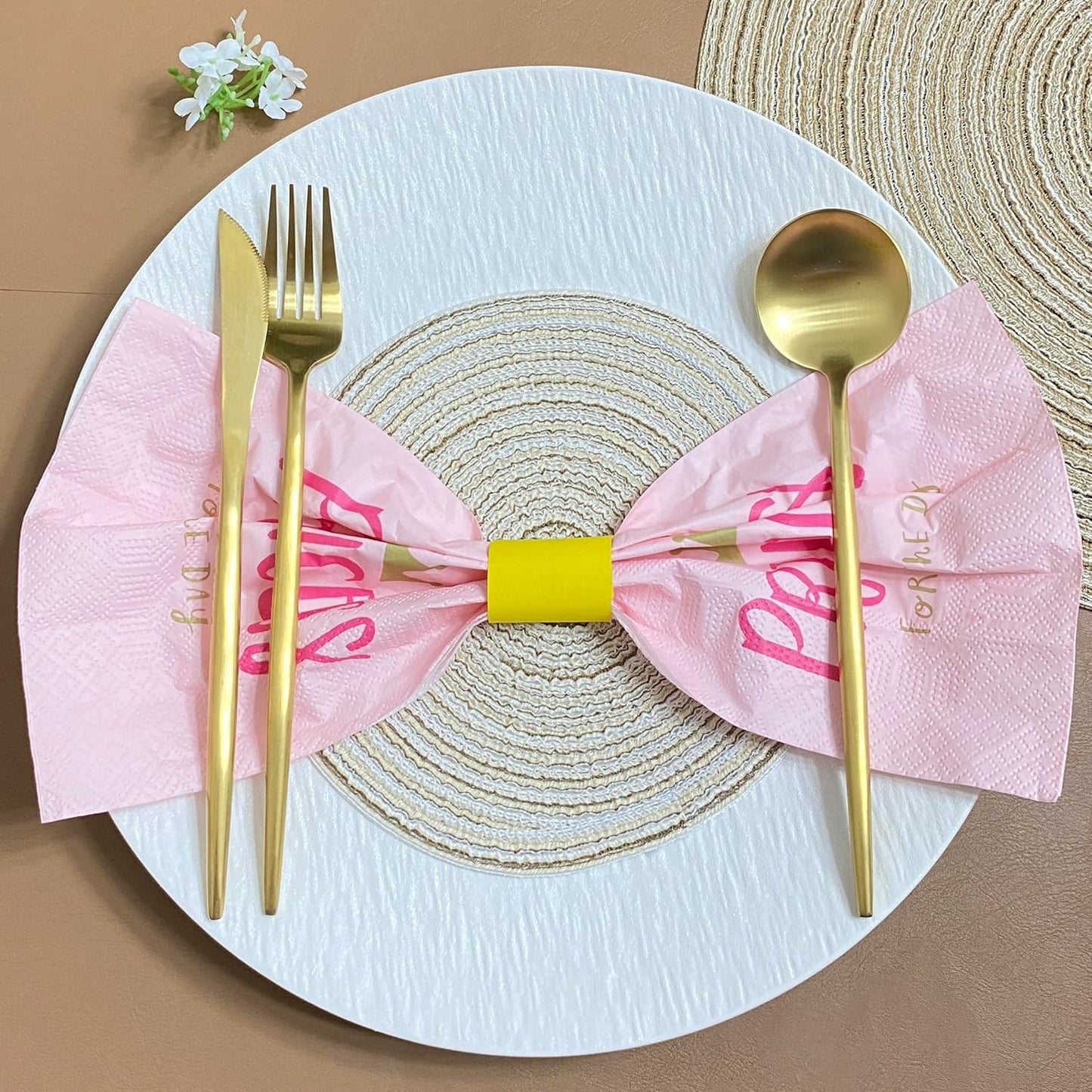 Germiwipe Paper Napkin Bands Box of 500,Napkin Rings Self Adhesive,Silverware Wraps Bands, Perfect for Birthday Parties, Weddings, Family Reunion & Events(Yellow-500pcs)