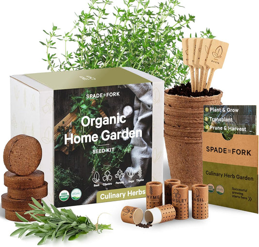Organic Herb Garden Kit Indoor - Certified Organic & Made in USA | Herb Plants for Women and Men, Indoor Herb Garden Starter Kit, Herb Growing Kit Indoor, Plant Growing Kit, Herb Starter Kit Plant Kit