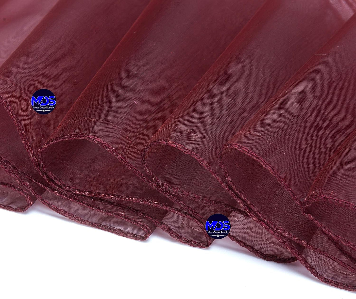 MDS Pack of 100 PCS Organza Chair Sashes Wider Dining Chair Bows Ribbon Tie Back for Wedding Party Birthday Bridal Shower Reception Event Banquet Home Chair Cover Decoration - Burgundy