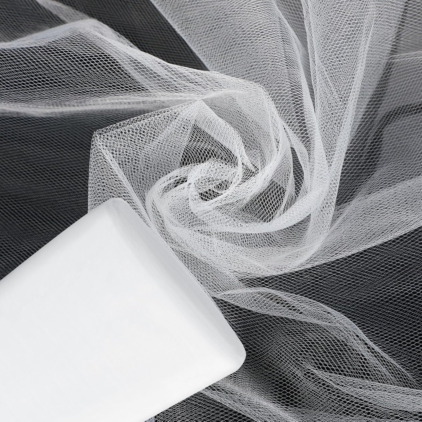 Timgle Tulle Fabric Rolls Bulk 54 Inch by 100 Yards (300 Ft) Tulle Ribbon Netting Fabric Spool Bolt for DIY Crafts Tutu Skirt Christmas Baby Shower Birthday Party Wedding Decorations(White)