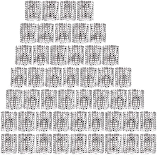 Rhinestone Napkin Rings 300pcs,Wedding Diamond Bling Crystal Napkin Rings for Wedding Reception, Dinner, Place Settings, Holiday Parties or DIY Decoration (300,Silver)