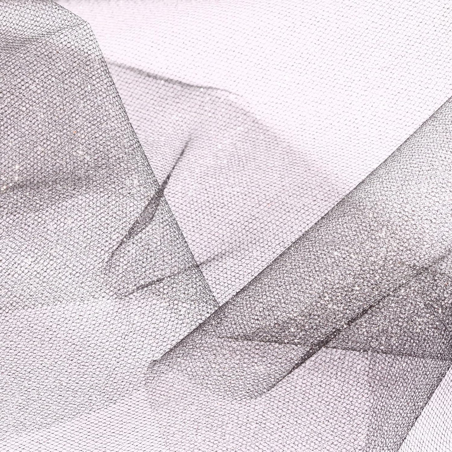 ICOSHOW Sparkling Tulle Rolls, 15” by 30 Yards (90FT) Glitter Tulle Spool Ribbon Fabric for Wedding Birthday Bridal Shower Tutu Skirt Party Gift Wrapping(Black)