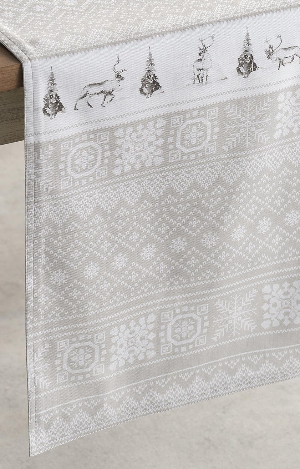 Maison d' Hermine Table Runner 100% Cotton Single Layer Table Runners 90 inches Long Decorative for Home Kitchen Dining Party Baby Shower Wedding Bridal Shower (Cozy Christmas, 14.50" x 90")