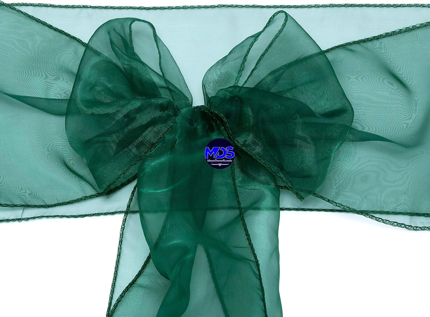 MDS Pack of 300 PCS Organza Chair Sashes Wider Dining Chair Bows Ribbon Tie Back for Wedding Party Birthday Bridal Shower Reception Event Banquet Home Chair Cover Decoration - Hunter Green