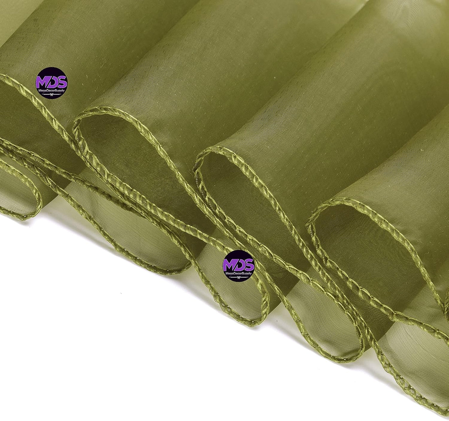 MDS Pack of 50 PCS Organza Chair Sashes Wider Dining Chair Bows Ribbon Tie Back for Wedding Party Birthday Bridal Shower Reception Event Banquet Home Chair Cover Decoration - Olive Green