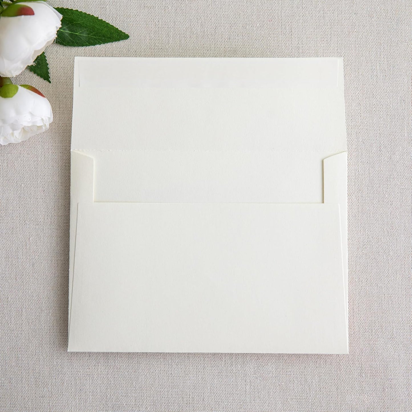PONATIA 50 Pieces 5x7 Envelopes, A7 Envelopes Self Seal for Weddings, Invitation Cards, Photos, Postcards, Greeting Cards Mailing, Baby Shower, Graduation, Christmas Gift Cards (Ivory)