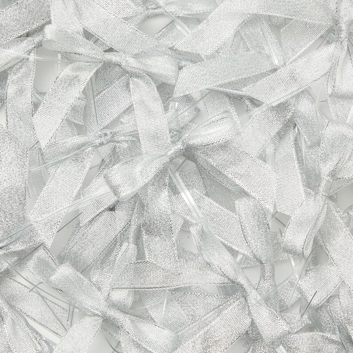 Bright Creations Mini Silver Ribbon Bows - 3-Inch, Silver, 100 Count, Polyester Satin - Twist Tie Bows for Treat Bags, Party Favors & Crafts