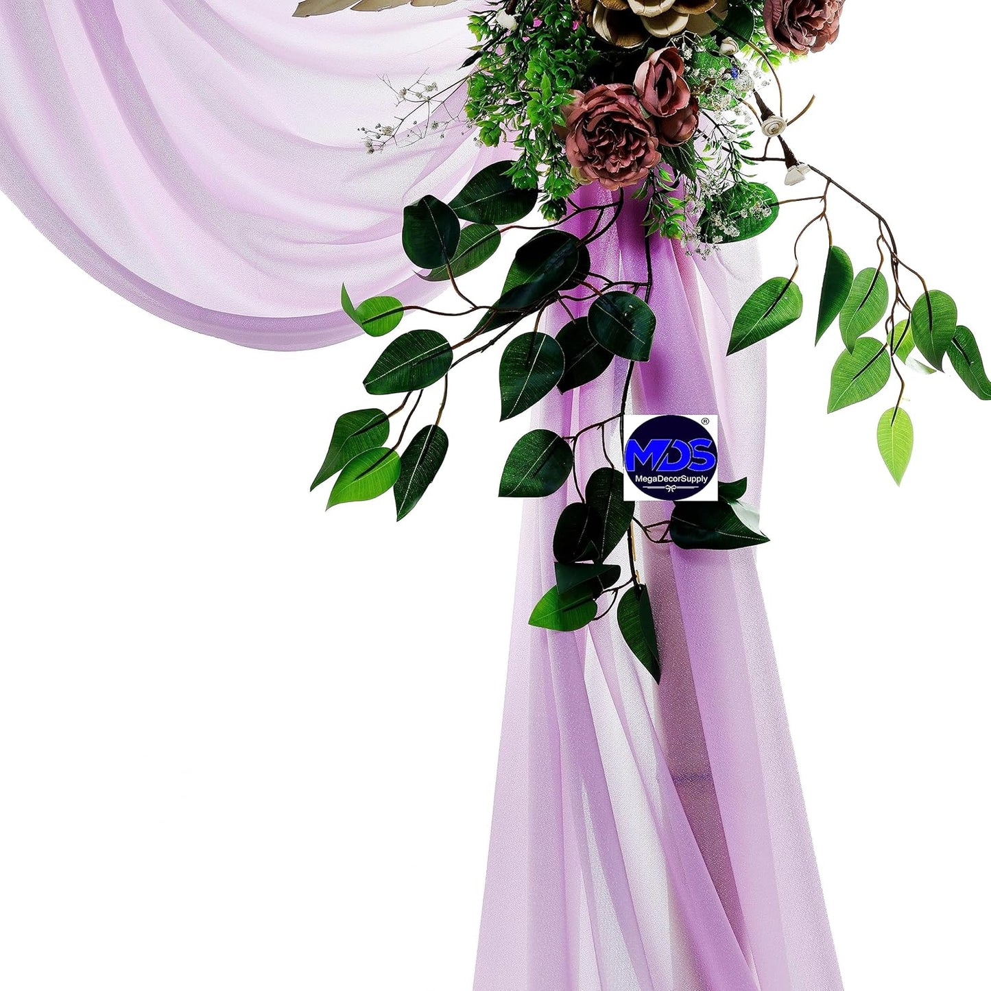 MDS Halloween Chiffon Draping Fabric - 2 Panel, 30" Wide x 30ft Long - Sheer Spooky Arbor & Canopy Drapery for Haunted House Backdrops, Party Ceilings, DIY Costumes & Themed Events - Orchid