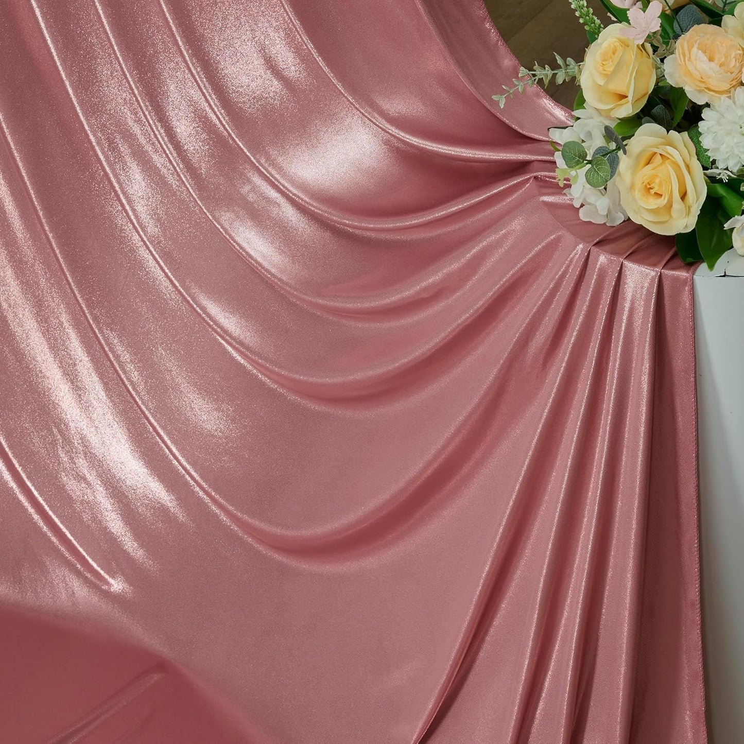 10x10 ft Wrinkle Free Rose Gold Sequin Backdrop Curtain for Parties,Thick Not Fall-Off Glitter Backdrop Drapes,2 Panels 5x10ft Shimmer Photo Back Drop Cloth for Wedding Birthday Photography Background