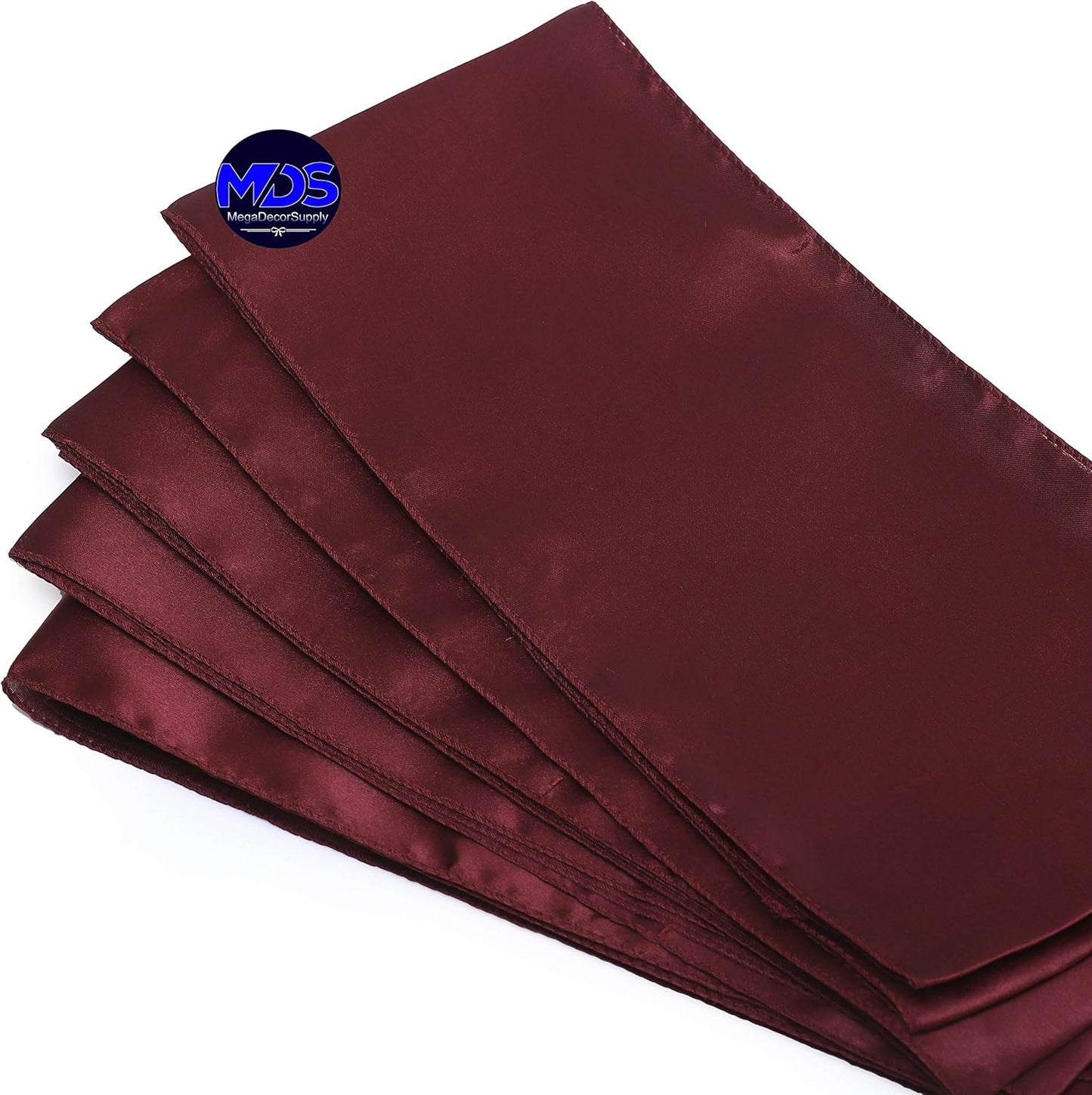 MDS Pack of 50 PCS Satin Chair Sashes Charmeuse Sateen Dining Chair Bows Ribbon Ties Back Sash for Wedding Party Birthday Home Hotel Restaurant Banquet Decoration (7 x 108 Inch, Maroon)