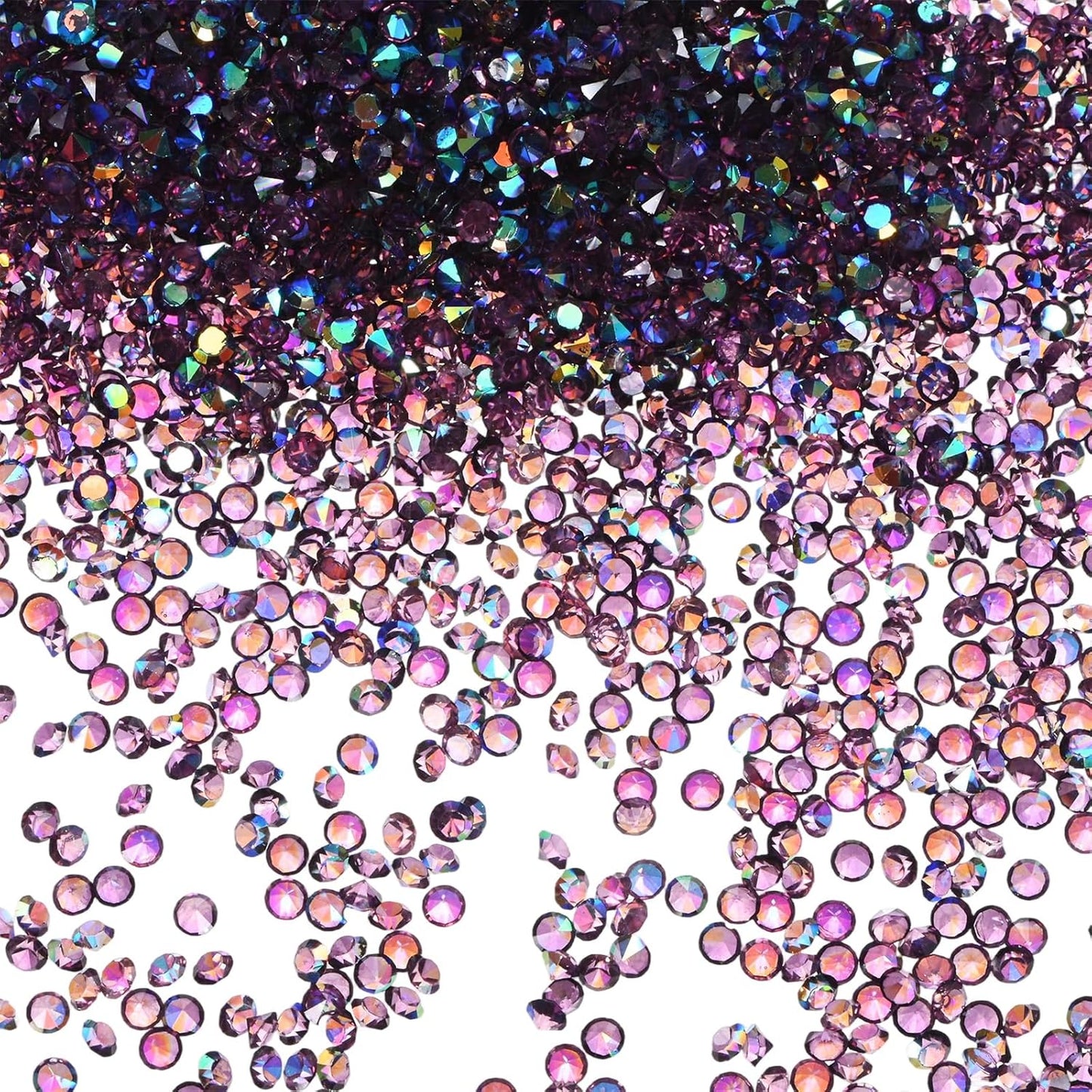 14400-Pack Acrylic Diamonds, 0.12 Inch/3mm Wedding Table Scatter Confetti Crystals for Vase Fillers/Art Craft, Acrylic Diamonds Gems [Dark Purple AB]