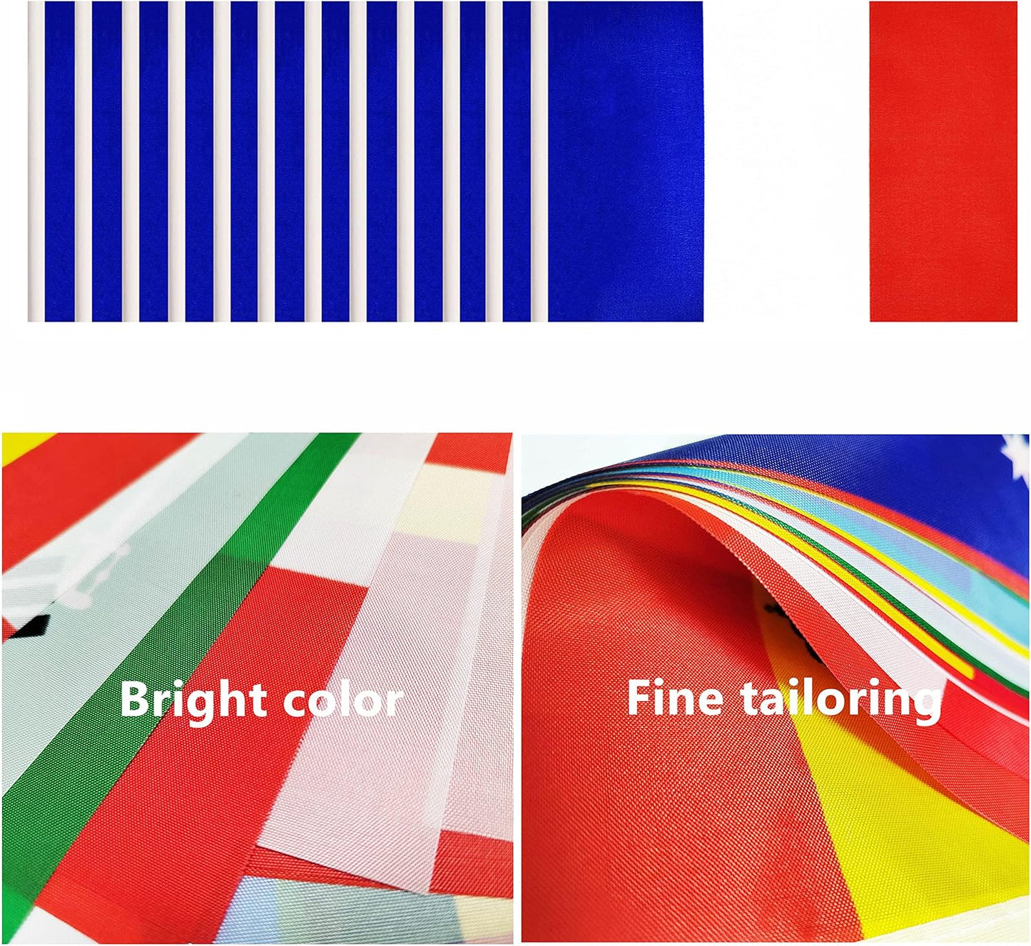 12 Pack France Desk Flags Set, French Small Mini Table Office Flags With 12" Solid Black Pole, Black Base and Spear Top, Miniature Desktop Flag, Home Decoration, Office Decoration, Festival