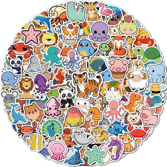 300 Pcs Animal Stickers for Kids, Cute Water Bottle Stickers for Kids Waterproof, Vinyl Laptop Kid Sticker Pack, Kid Classroom Prizes for Elementary Students
