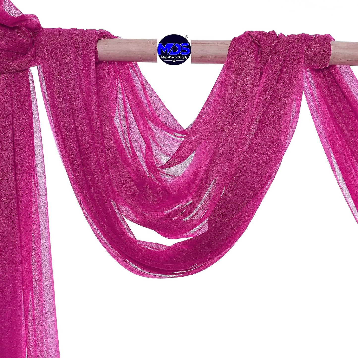 MDS Halloween Chiffon Draping Fabric - 2 Panel, 30" Wide x 75ft Long - Sheer Spooky Arbor & Canopy Drapery for Haunted House Backdrops, Party Ceilings, DIY Costumes & Themed Events - Magenta