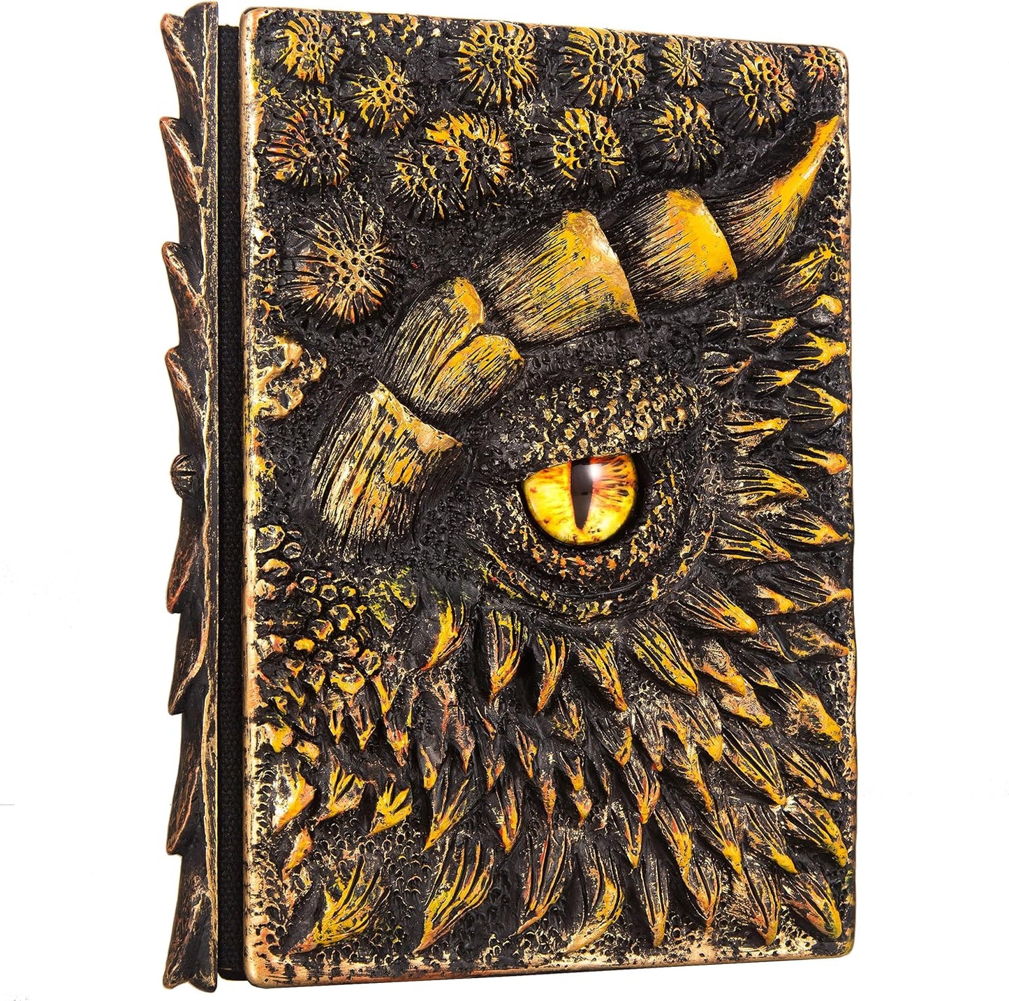 3D Dragon Eye Embossed Journal,Resin Engraving Notebook,Dnd notebook for Dragon Lovers ，Blank Paper,Hardcover Travel Notepad for Writing,Sketchbook,Collection,Gift,Decoration A4 and A5 Size (A5-Glod)