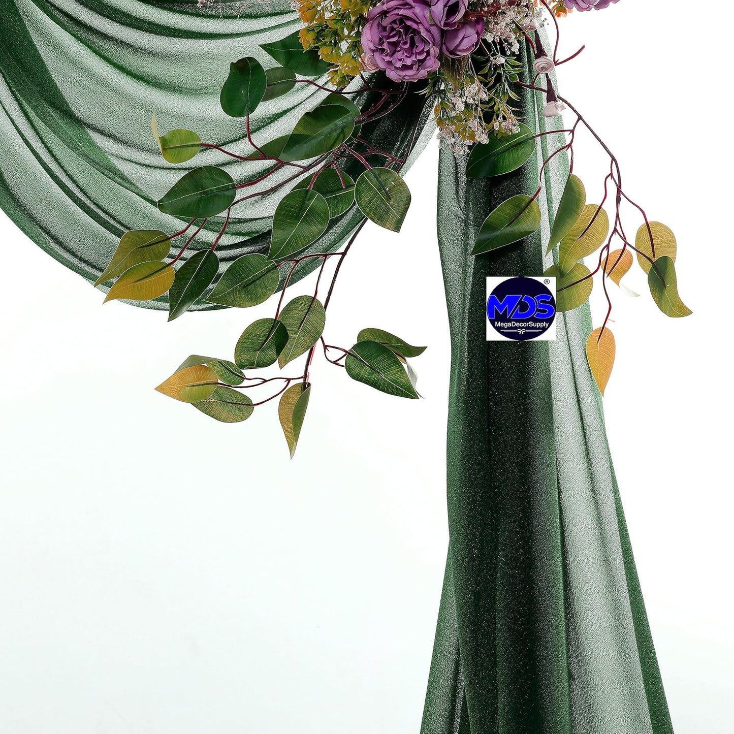 MDS Halloween Chiffon Draping Fabric - 1 Panel, 30" Wide x 20ft Long - Sheer Spooky Arbor & Canopy Drapery for Haunted House Backdrops, Party Ceilings, DIY Costumes & Themed Events - Hunter Green