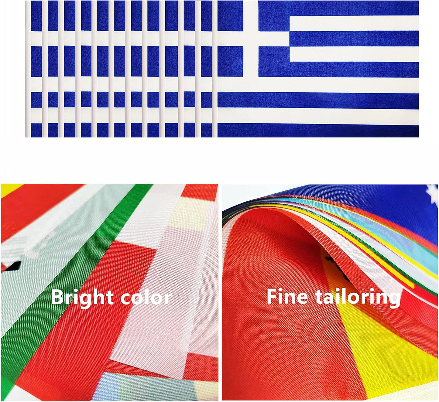 12 Pack Greece Desk Flags Set, Greek Small Mini Table Office Flags with 12" Solid Black Pole, 8.2 x 5.5 Inches, Home and Office Decoration, Festival Celebrations