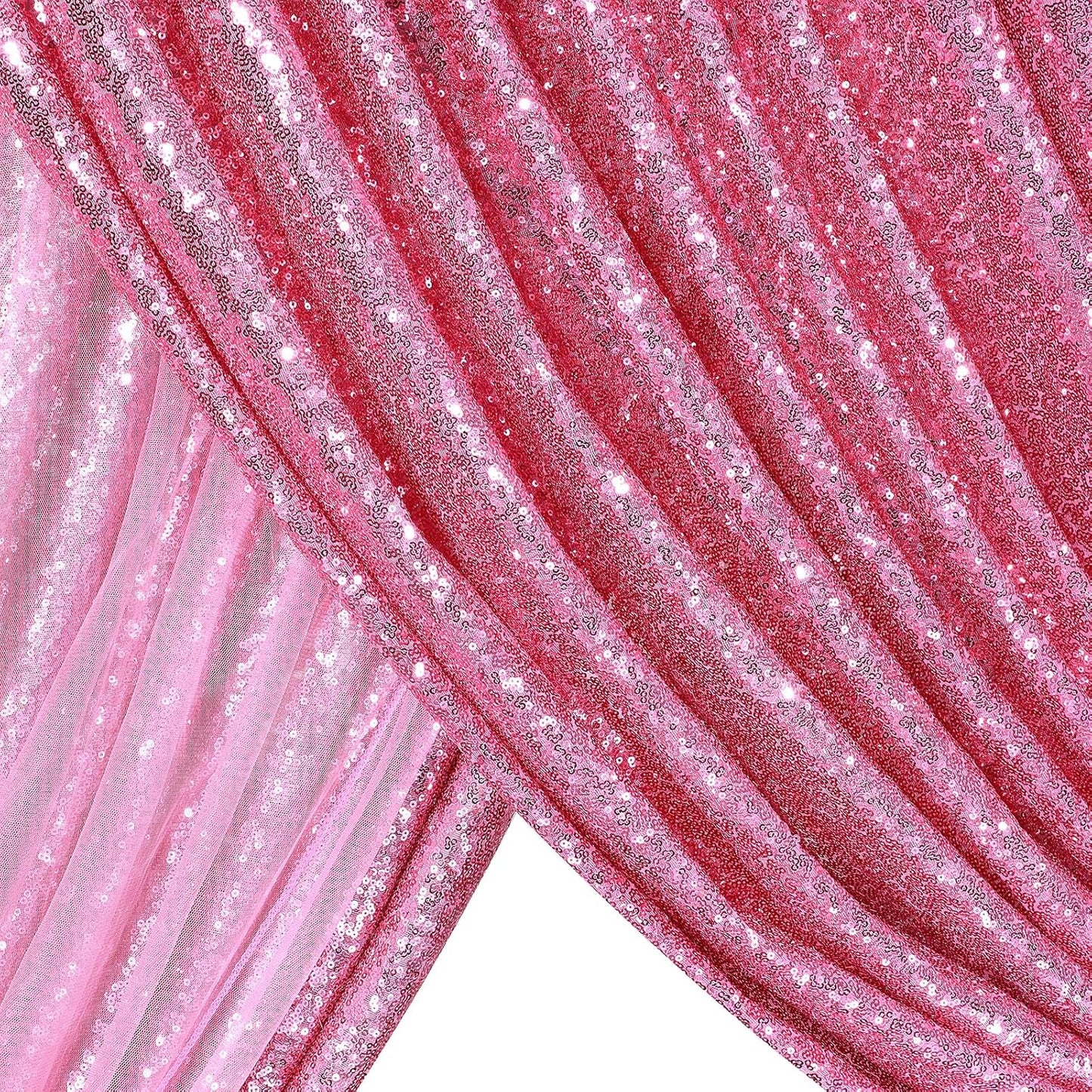 Sequin Backdrop 8ft x 8ft Blush Pink Glitter Backdrop Curtains Glitter Background for Baby Shower Wedding Party Decorations