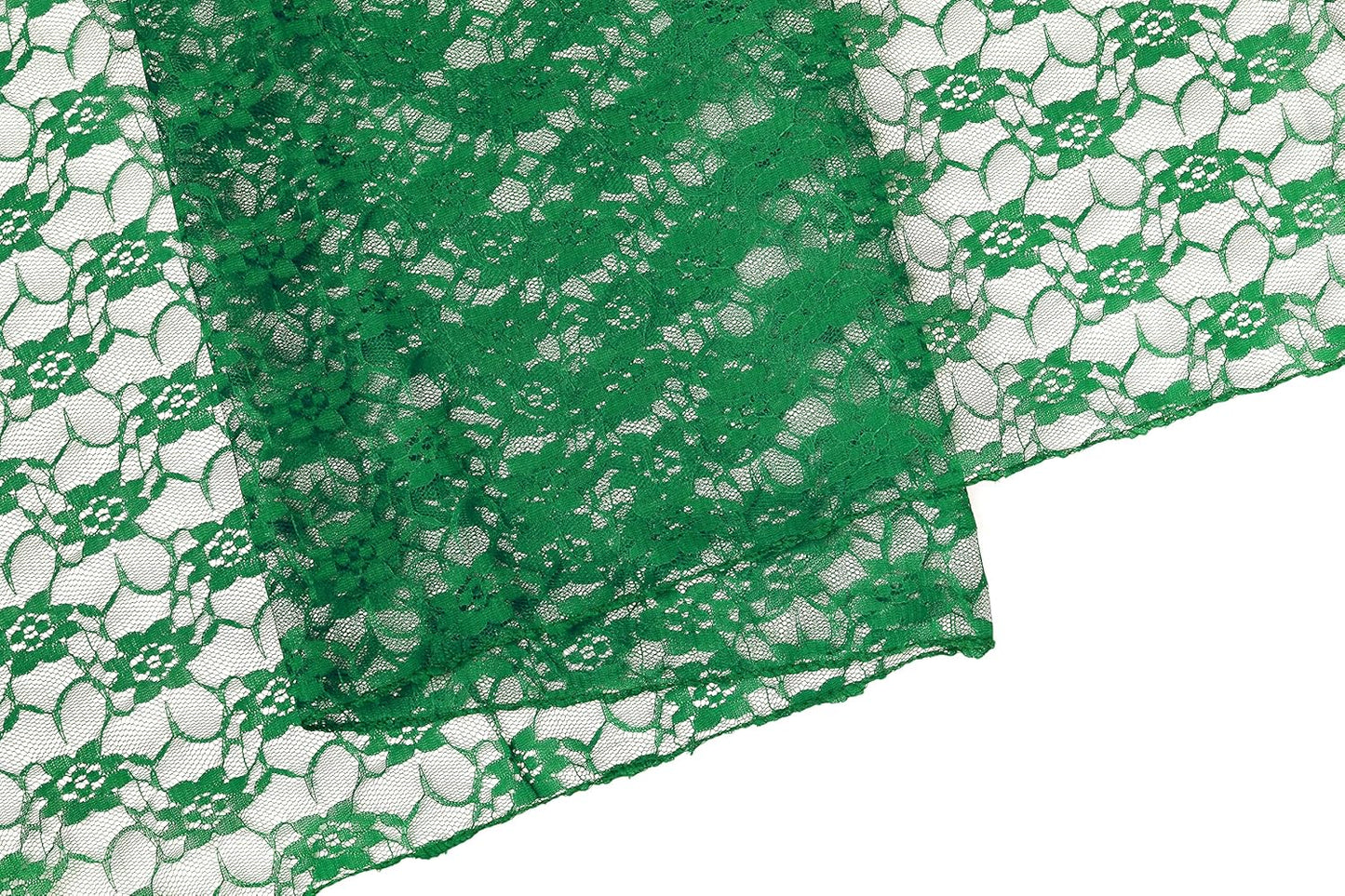 MDS Pack of 10 Wedding 12 x 108 inches Lace Table Runner for Wedding, Decorations for Birthday Parties, Banquets, Graduations, Engagements, and Runners fit Rectangle, Round Table- Hunter Green