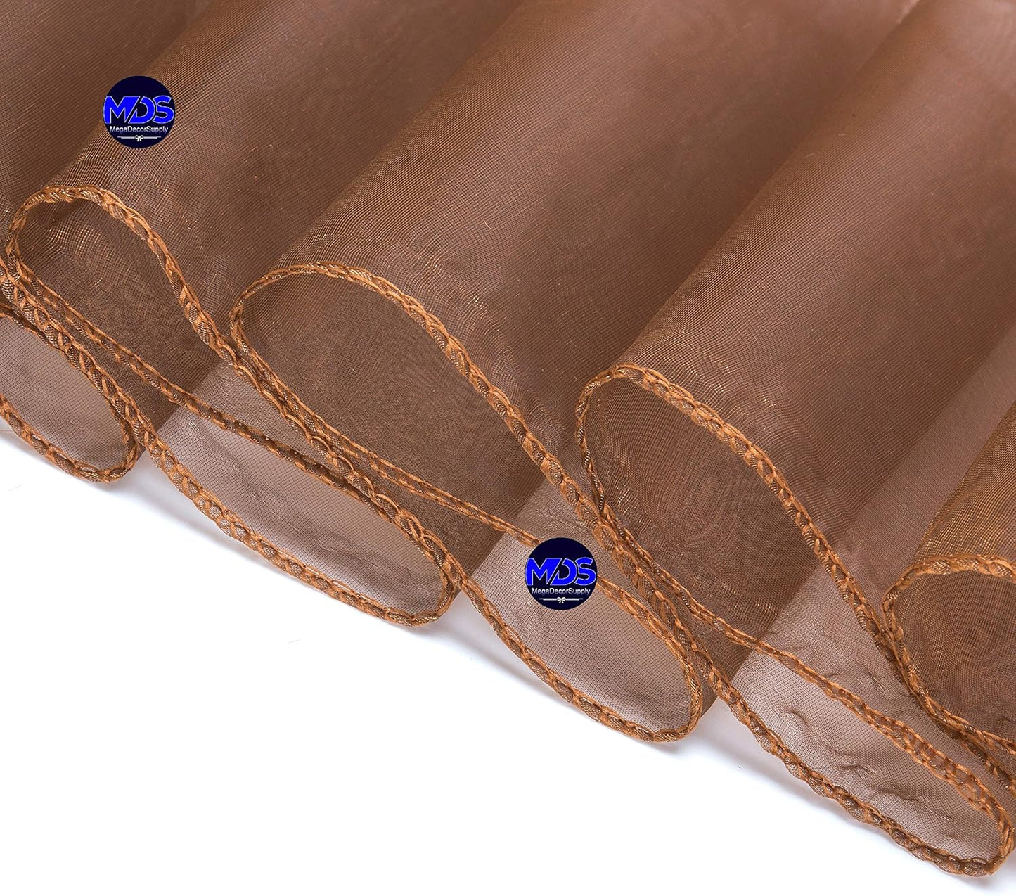 MDS Pack of 75 PCS Organza Chair Sashes Wider Dining Chair Bows Ribbon Tie Back for Wedding Party Birthday Bridal Shower Reception Event Banquet Home Chair Cover Decoration - Coffee