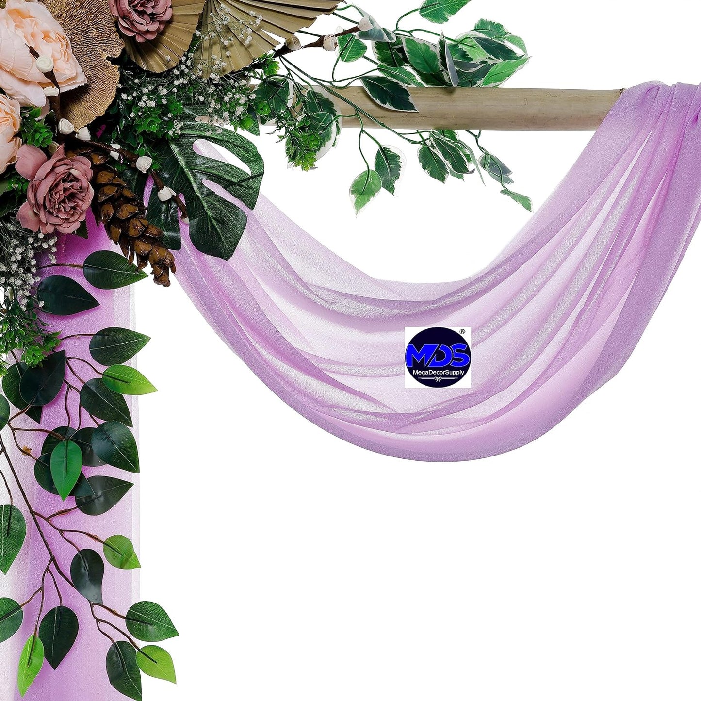 MDS Halloween Chiffon Draping Fabric - 1 Panel, 30" Wide x 20ft Long - Sheer Spooky Arbor & Canopy Drapery for Haunted House Backdrops, Party Ceilings, DIY Costumes & Themed Events - Orchid