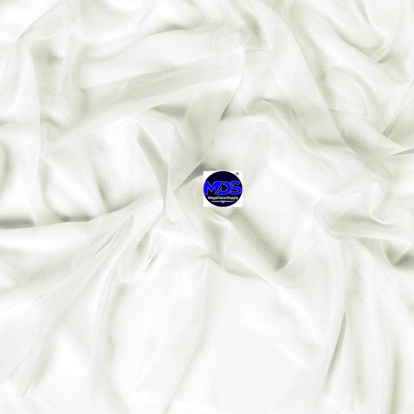 MDS Halloween Chiffon Draping Fabric - 1 Panel, 30" Wide x 50ft Long - Sheer Spooky Arbor & Canopy Drapery for Haunted House Backdrops, Party Ceilings, DIY Costumes & Themed Events - Ivory