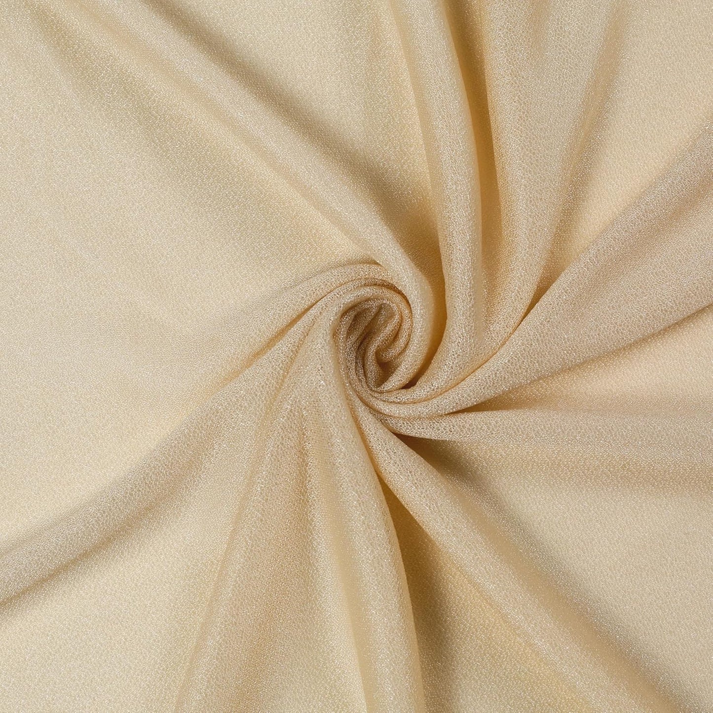 VDS Pack of 3 Panel (30 Inch X 20 Feet) Wedding Arch Draping Fabric Sheer Chiffon Fabric Drapery for Wedding Ceremony Reception Swag Backdrop Canopy Chuppah ARBO Altars Decoration (Champagne)