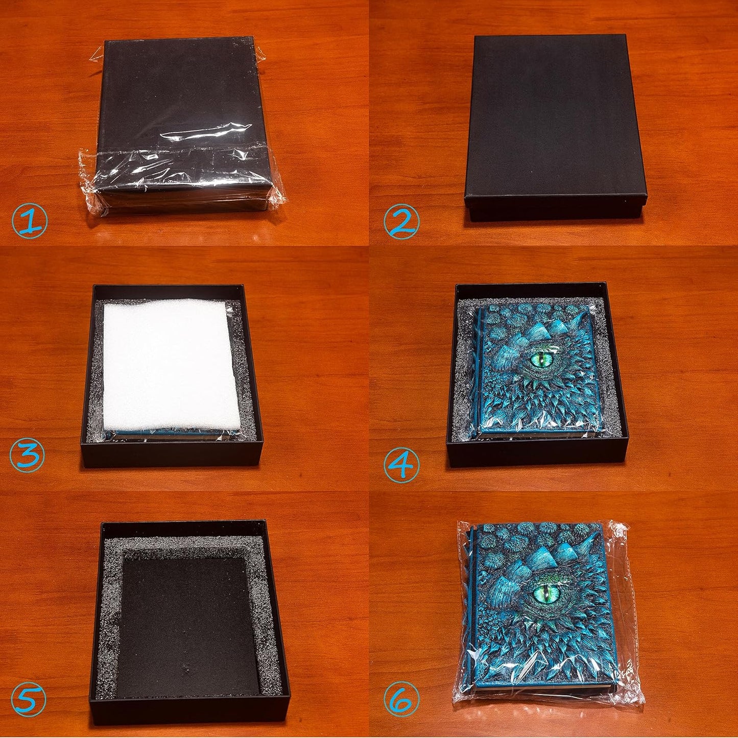 3D Dragon Eye Embossed Journal,Resin Engraving Notebook,Dnd notebook for Dragon Lovers ，Blank Paper,Hardcover Travel Notepad for Writing,Sketchbook,Collection,Gift,Decoration A4 and A5 Size (A5-Blue)