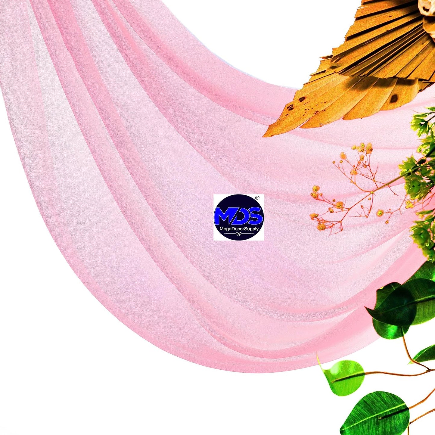 MDS Halloween Chiffon Draping Fabric - 1 Panel, 30" Wide x 20ft Long - Sheer Spooky Arbor & Canopy Drapery for Haunted House Backdrops, Party Ceilings, DIY Costumes & Themed Events - Coral