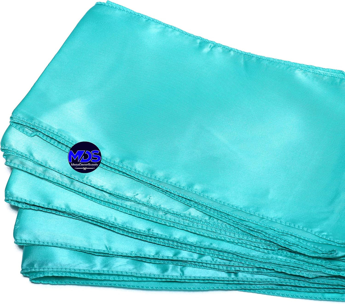 MDS Pack of 125 PCS Satin Chair Sashes Charmeuse Sateen Dining Chair Bows Ribbon Ties Back Sash for Wedding Party Birthday Home Hotel Restaurant Banquet Decoration (7 x 108 Inch, Sea Green)