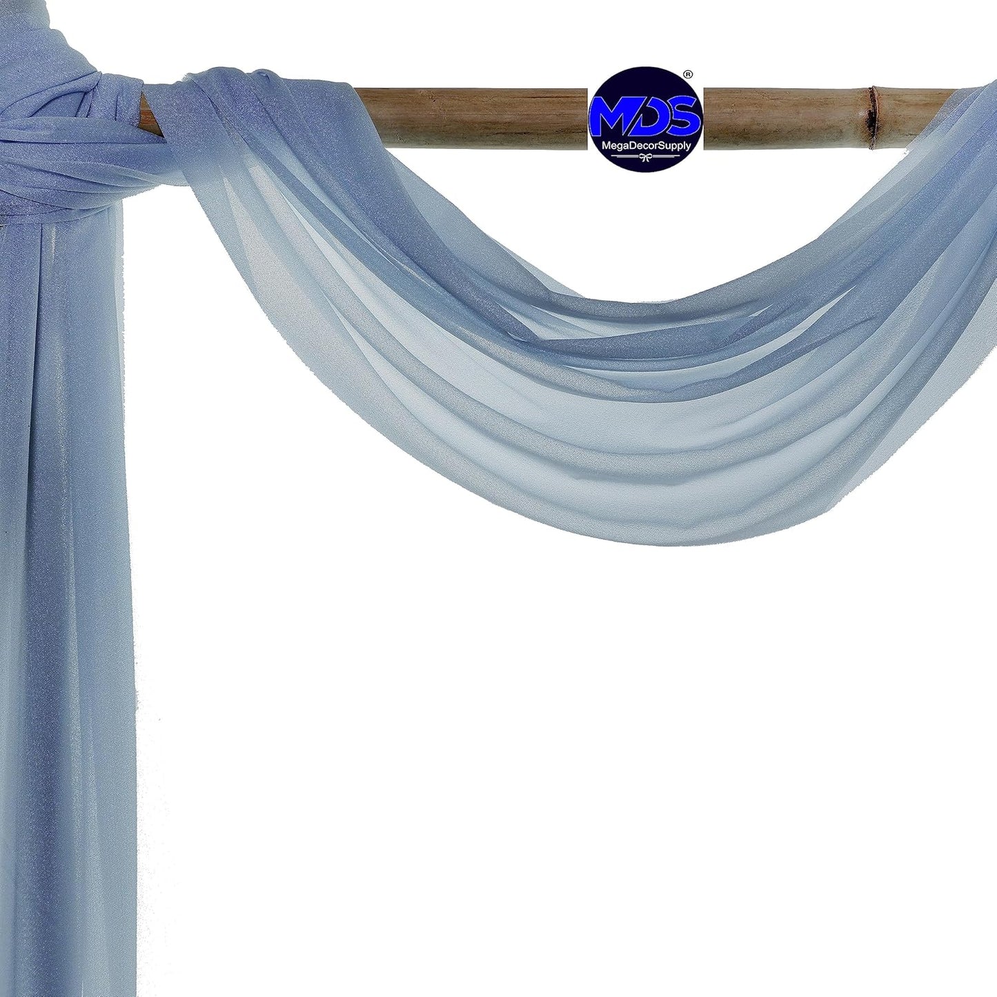 MDS Halloween Chiffon Draping Fabric - 2 Panel, 30" Wide x 50ft Long - Sheer Spooky Arbor & Canopy Drapery for Haunted House Backdrops, Party Ceilings, DIY Costumes & Themed Events - Dusty Blue