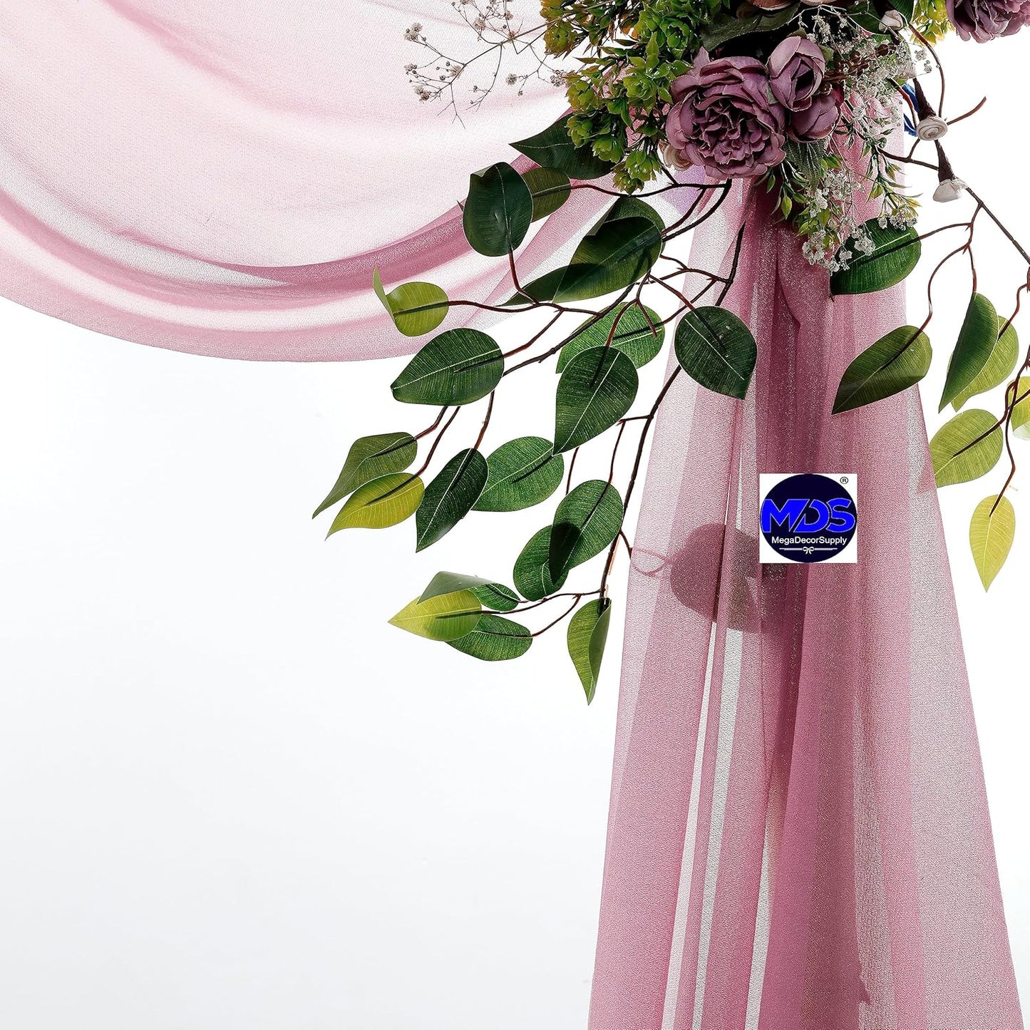 MDS Halloween Chiffon Draping Fabric - 1 Panel, 30" Wide x 20ft Long - Sheer Spooky Arbor & Canopy Drapery for Haunted House Backdrops, Party Ceilings, DIY Costumes & Themed Events - Mauva