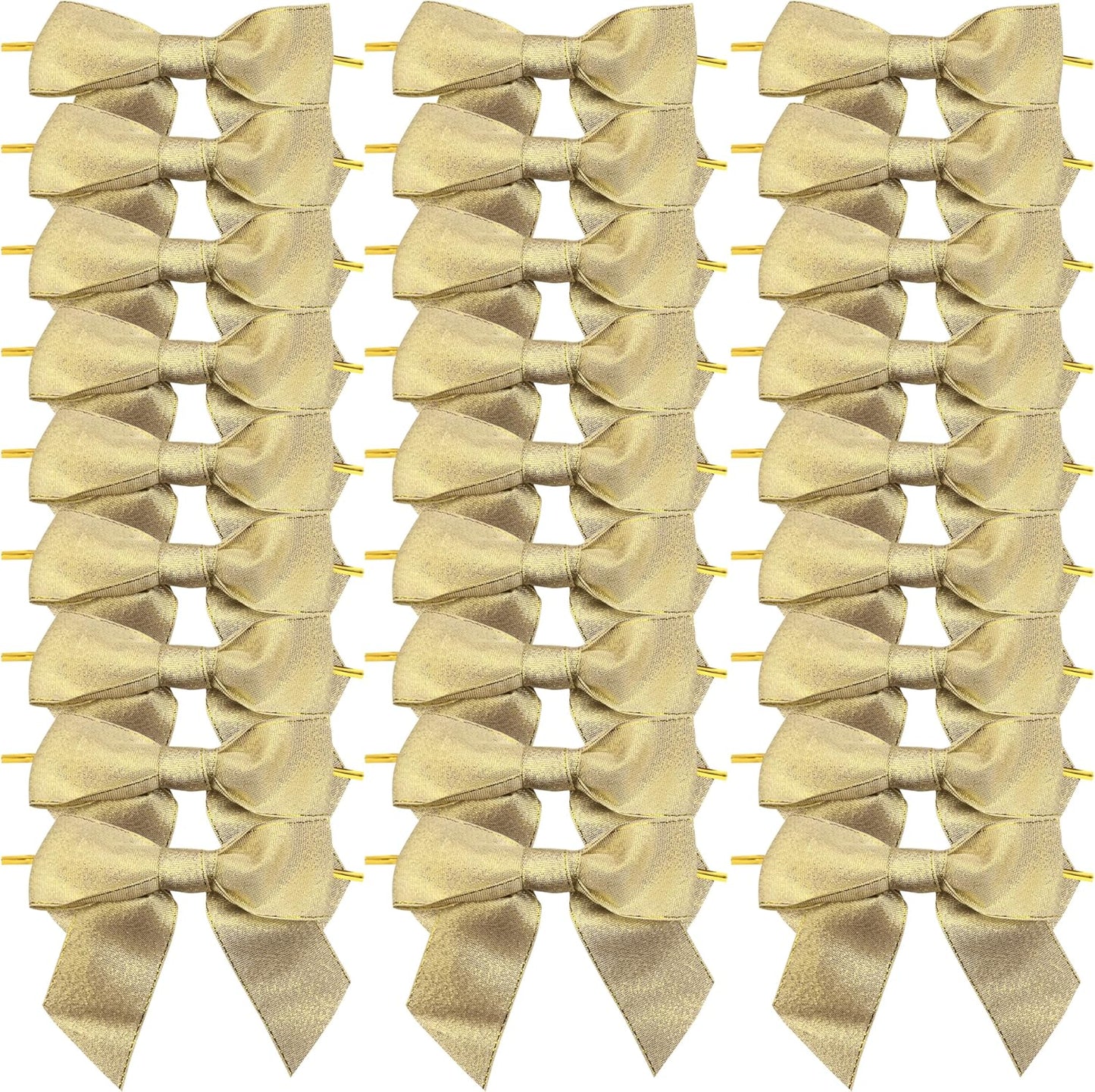 36pcs 4-1/2" Metallic Gold Glitter Ribbon Bows with Twist Ties for Gift Wrapping Packing Christmas Big Bows for Holiday Decoration (Gold)