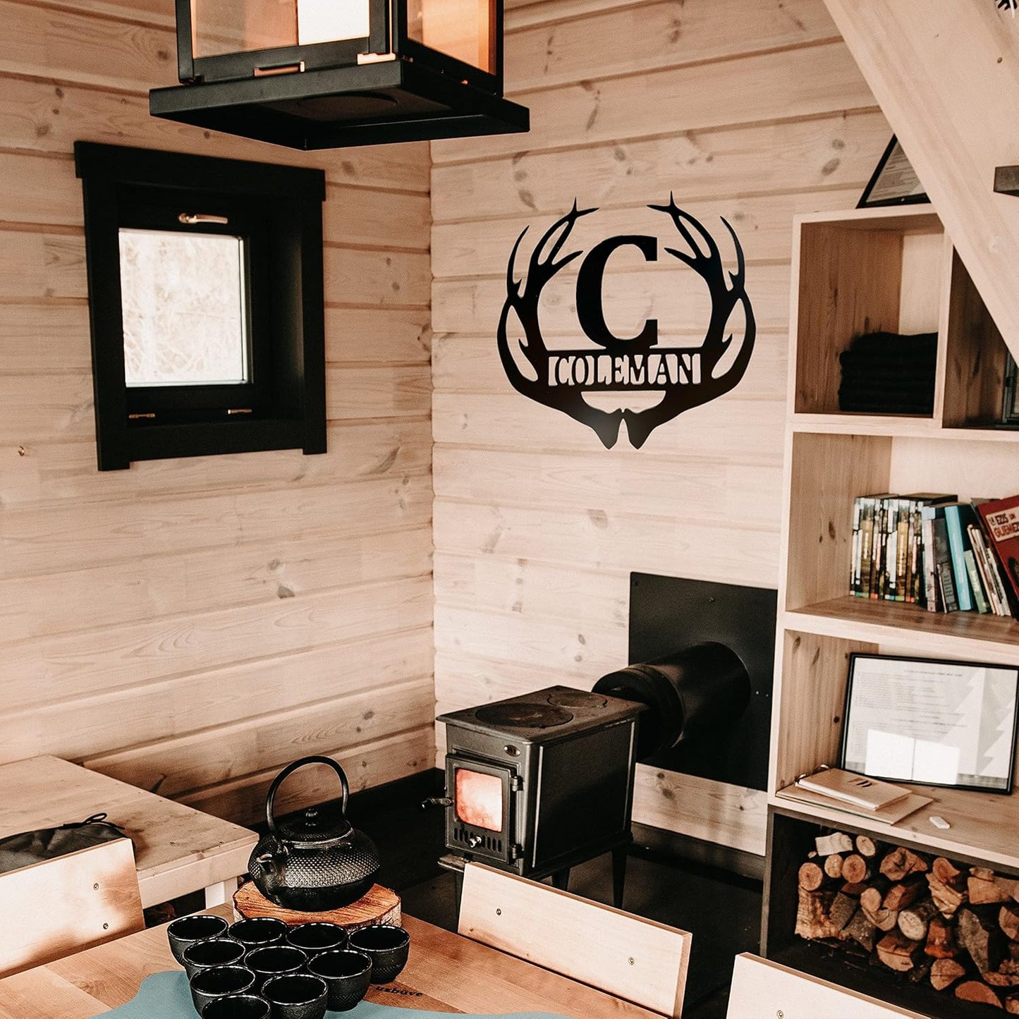 PK Décor Deer Antler Decor Family Last Name ACM Metal Sign For Man Cave, Personalized Monogram Antler and Name Gift for Couple Wedding, Anniversary, Birthday, Christmas